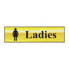 Ladies Toilet Door Sign - Single Polished Colour gold (6046939578539)