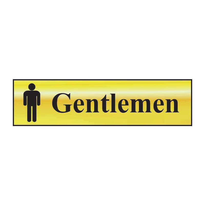 Gentlemen Toilet Door Sign - Single Polished Colour gold (6046939611307)