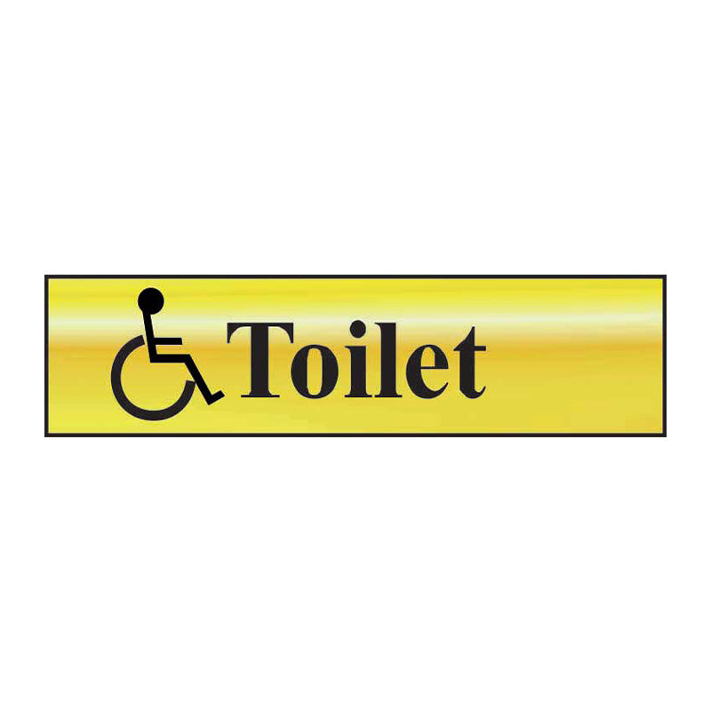 Disabled Toilets Door Sign - Single Polished Colour gold (6046939545771)