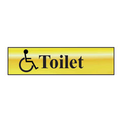 Disabled Toilets Door Sign - Single Polished Colour