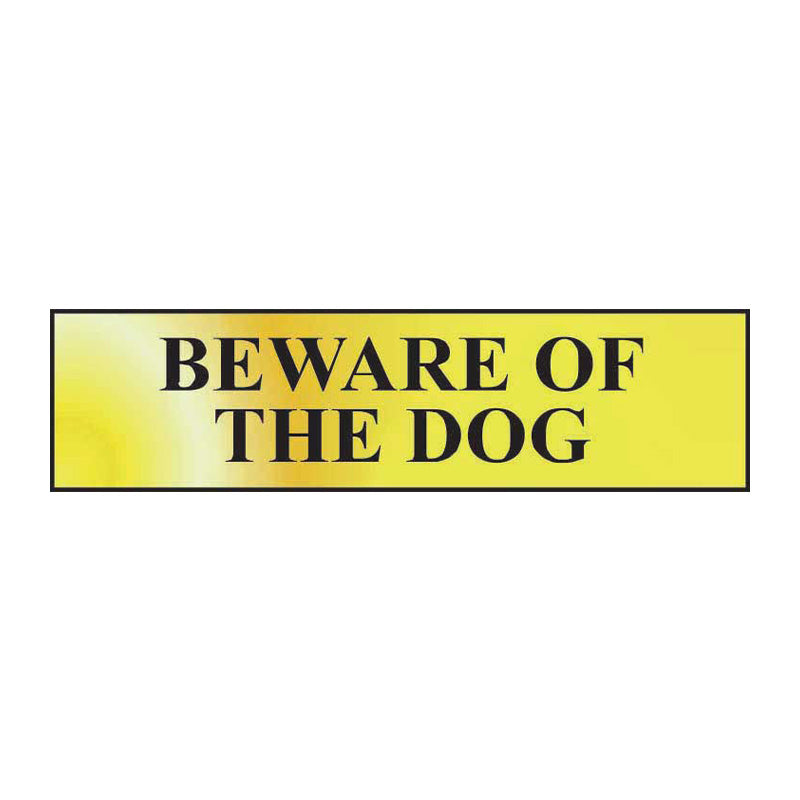 Beware Of The Dog - Gold or Silver Sign gold (6046939414699)
