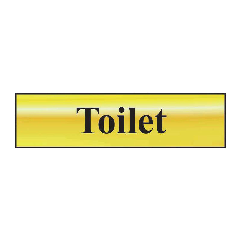 Toilet Door Sign - Single Polished Colour gold (6046939480235)
