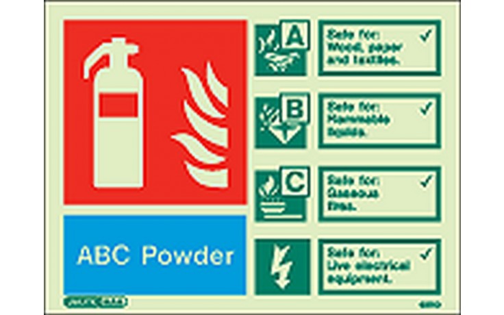 ABC Powder Fire Extinguisher Signs - Photoluminescent (4807366475811)