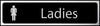 Ladies Toilets Door Sign with Black Background silver (6046939742379)