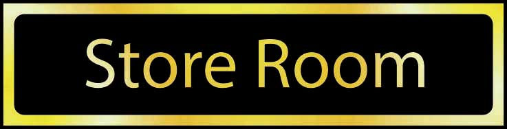 Store Room - Office Door Sign with Black Background gold (6046938726571)