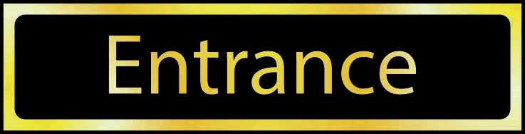 Entrance - Office Door Sign with Black Background gold (6046939250859)