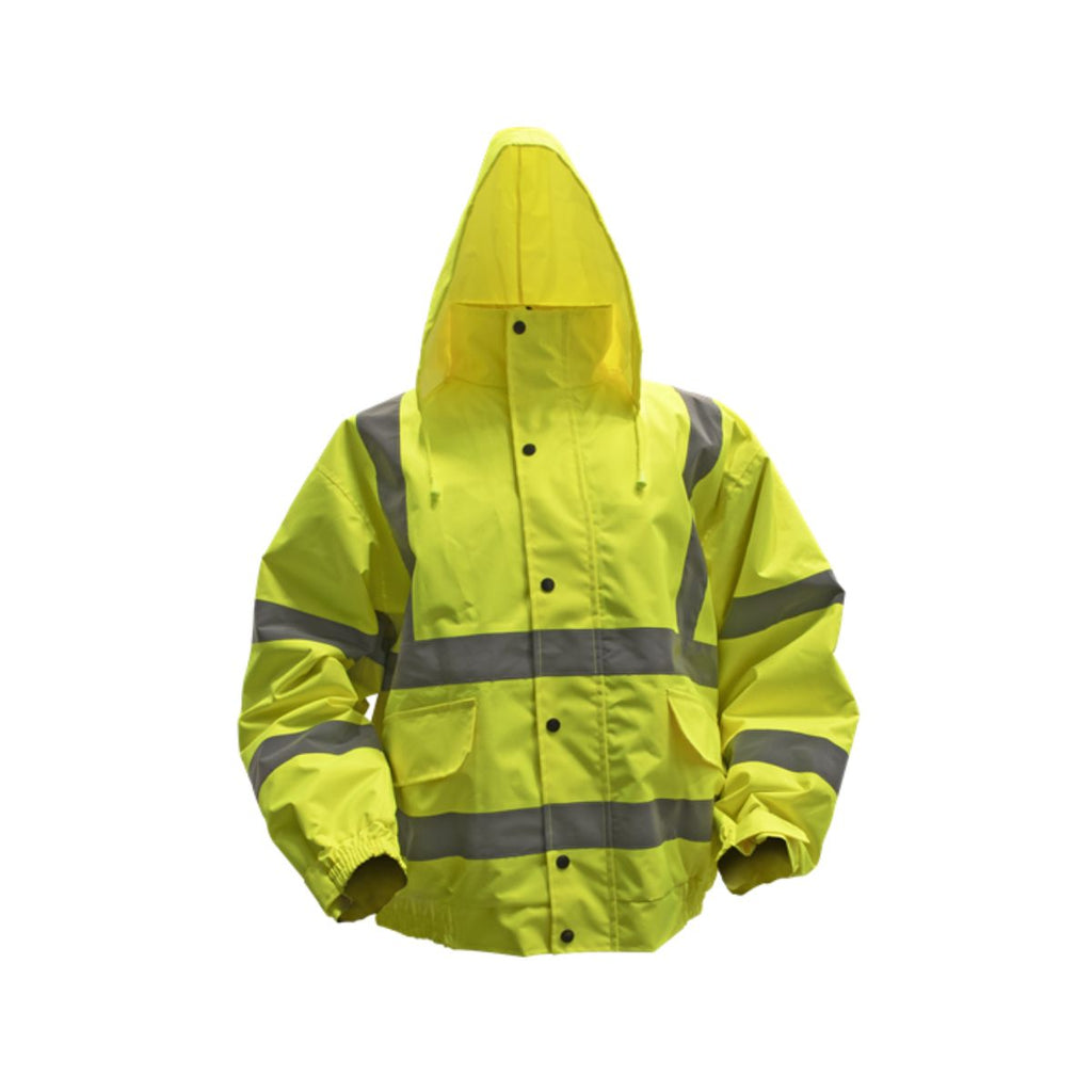 Hi Vis Yellow Waterproof Jacket with Elasticated Waist (4635054145571)