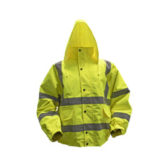 Hi Vis Yellow Waterproof Jacket with Elasticated Waist