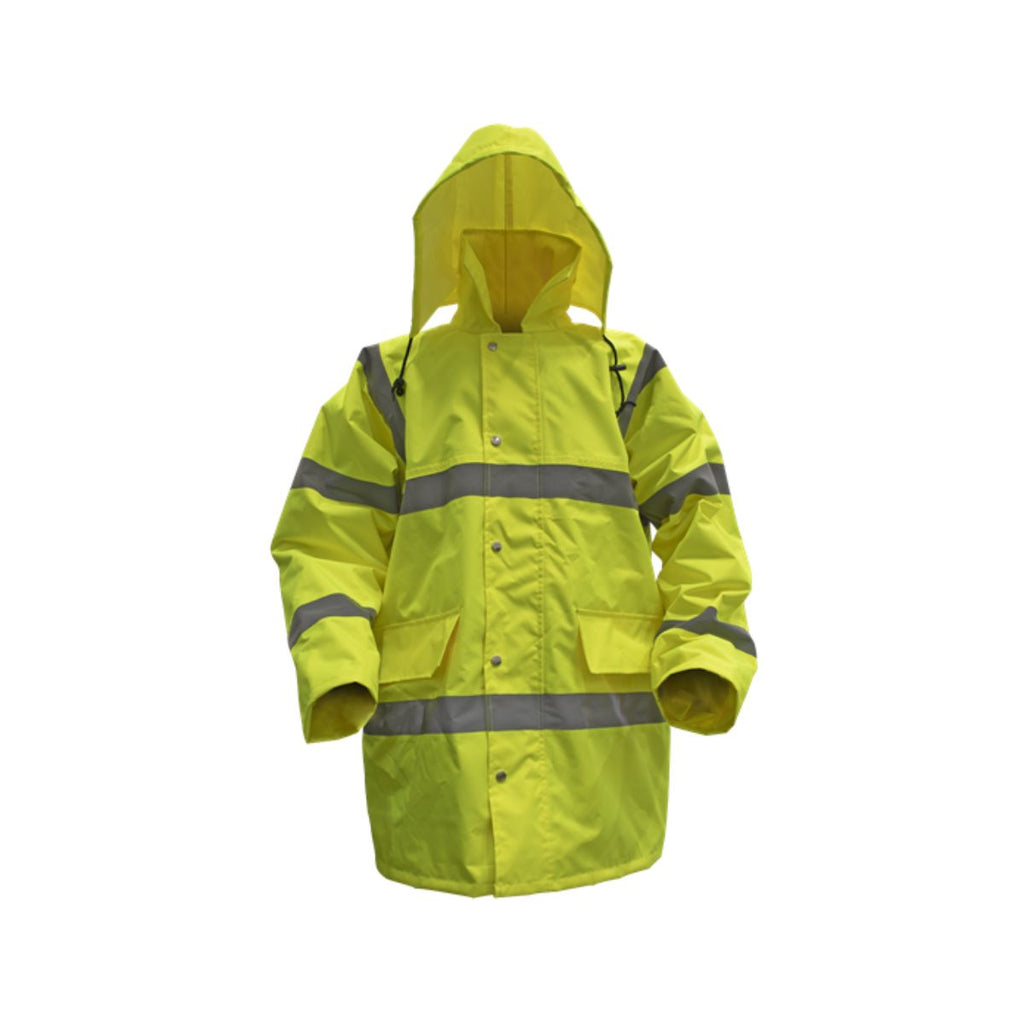 Hi Vis Yellow Waterproof Motorway Jacket with Quilted Lining (4635054211107)