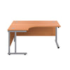 Left Hand Curved Office Desks (L Shape) beech silver front (5973569700011)