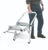 Folding Aluminium Steps with Tilt & Pull Wheels AFGS2Z being pulled (4591644049443)