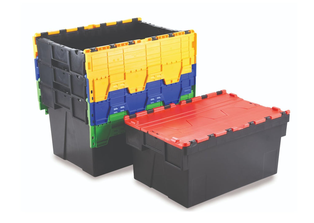 65 Litre Attached Lid Containers (600mm x 400mm x 365mm) 2 Pack group (4798400856099)