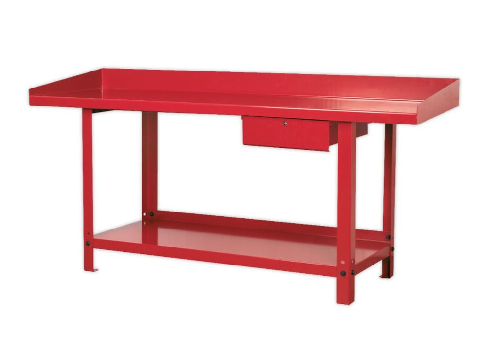 Steel Workshop Workbench with Drawer 200cm Wide drawer right (4804696604707)