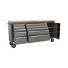 Mobile Stainless Steel Tool Cabinet 10 Drawer & Cupboard fully open (4804696768547)