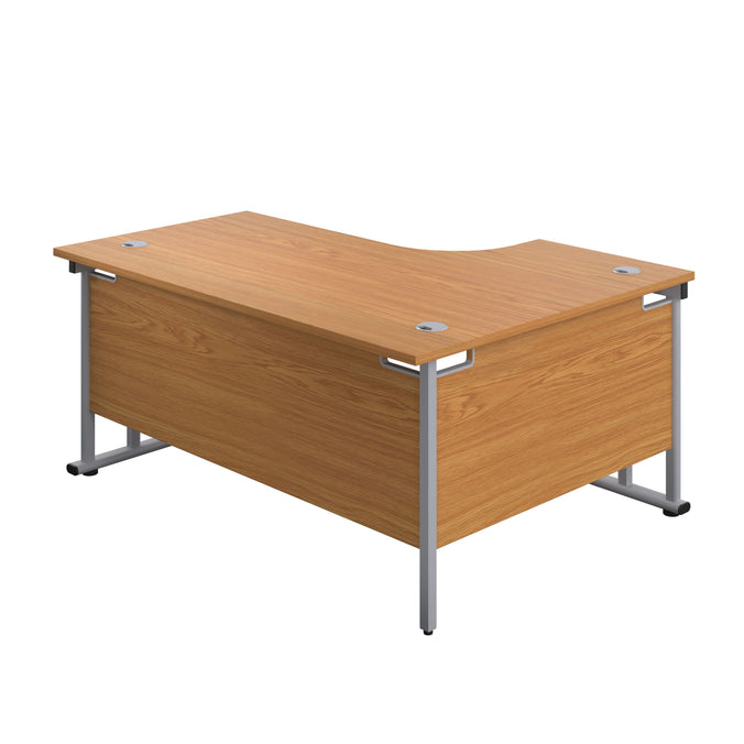 Left Hand Curved Office Desks (L Shape) 1600mm white silver (5973569700011)