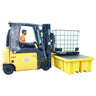 Forklift loading IBC onto bund pallet