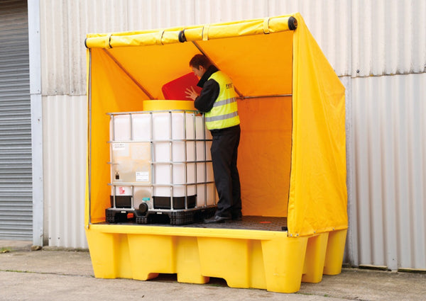 Double IBC Spill Bund with Framed Cover - 1130L