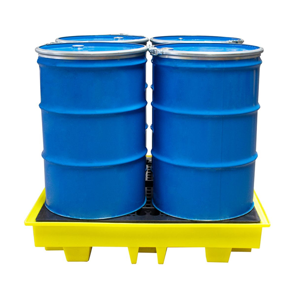 4-Drum Low-Profile Bunded Spill Pallet