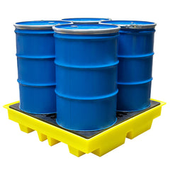 4-Drum Low-Profile Bunded Spill Pallet