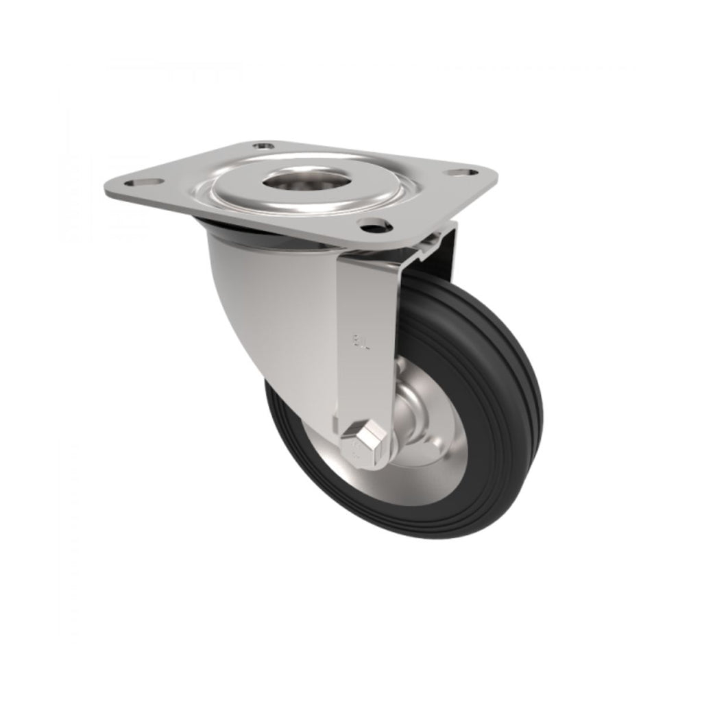 Swivelling Black Rubber Tyre Castor Wheels (6207473090731)