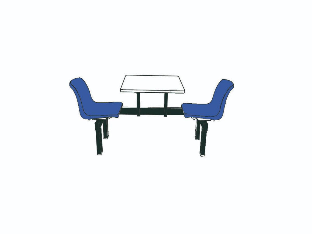 Two Seater Premium Canteen Tables line drawing (4606301995043)