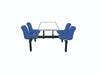 Four Seater Premium Canteen Tables two way entry line drawing (4606302093347)