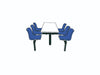 Six Seater Premium Canteen Tables two way entry line drawing (4606302158883)