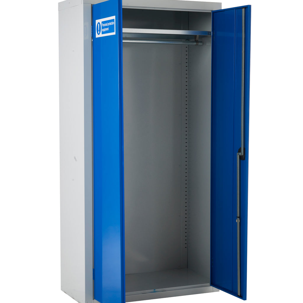Workplace PPE Clothing Cabinets open door (4804355358755)
