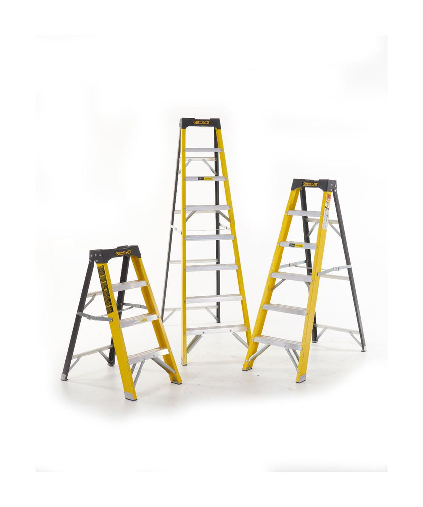 Climb-It Fibreglass Electrician's Swingback Step Ladders (4801809645603)
