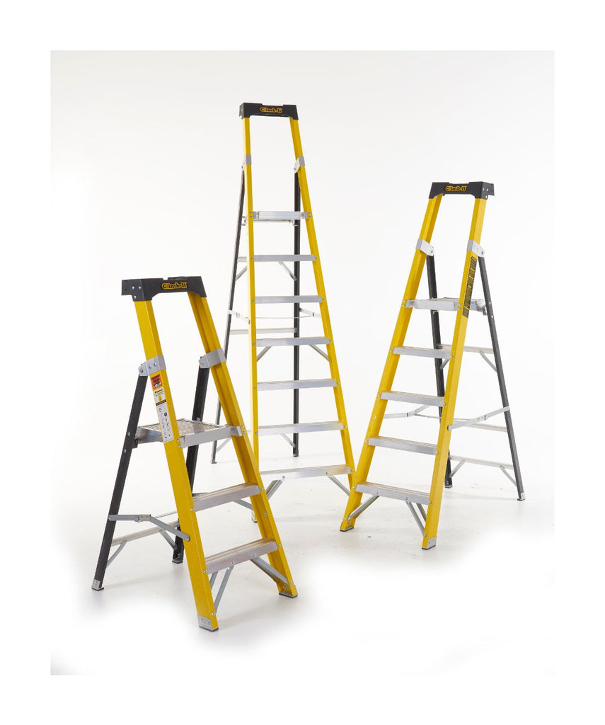 Climb-It Fibreglass Electrician's Platform Step Ladders (4801809580067)