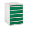 5 Drawer Metal Euroslide Cabinet 825mm (H) x 600mm (W) x 650mm (D) green (6103952621739)