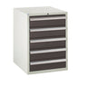 5 Drawer Metal Euroslide Cabinet 825mm (H) x 600mm (W) x 650mm (D) black (6103952621739)