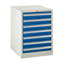 7 Drawer Metal Euroslide Cabinet 825mm (H) x 600mm (W) x 650mm (D) blue (6103952654507)