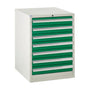 7 Drawer Metal Euroslide Cabinet 825mm (H) x 600mm (W) x 650mm (D) green (6103952654507)