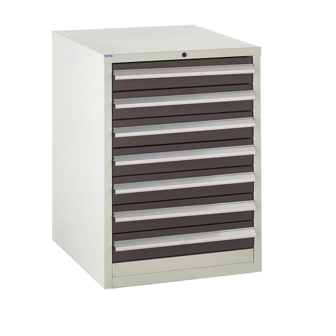 7 Drawer Metal Euroslide Cabinet 825mm (H) x 600mm (W) x 650mm (D) black (6103952654507)