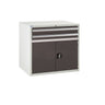 Lockable Door Metal Cabinet with 2 Drawers 825mm (H) x 900mm (W) x 650mm (D) black (6103952588971)