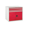 Lockable Door Metal Cabinet with 2 Drawers 825mm (H) x 900mm (W) x 650mm (D) red (6103952588971)