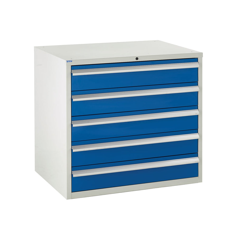 5 Drawer Metal Euroslide Cabinet 825mm (H) x 900mm (W) x 650mm (D) blue (6103952621739)