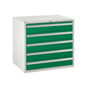 5 Drawer Metal Euroslide Cabinet 825mm (H) x 900mm (W) x 650mm (D) green (6103952621739)
