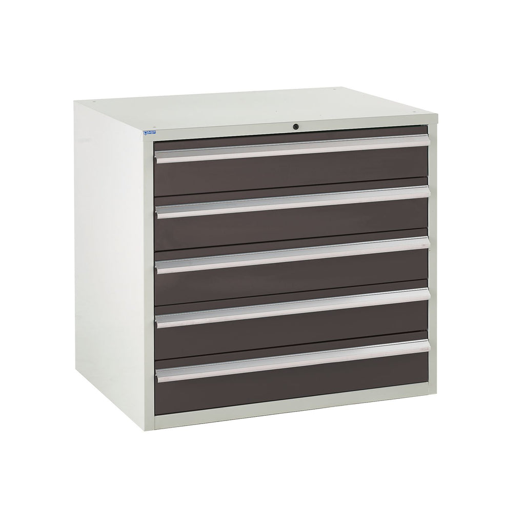 5 Drawer Metal Euroslide Cabinet 825mm (H) x 900mm (W) x 650mm (D) black (6103952621739)