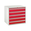 5 Drawer Metal Euroslide Cabinet 825mm (H) x 900mm (W) x 650mm (D) red (6103952621739)