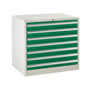 7 Drawer Metal Euroslide Cabinet 825mm (H) x 900mm (W) x 650mm (D) green (6103952654507)