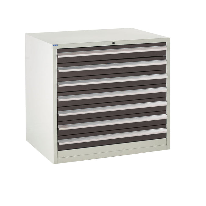 7 Drawer Metal Euroslide Cabinet 825mm (H) x 900mm (W) x 650mm (D) black (6103952654507)