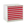 7 Drawer Metal Euroslide Cabinet 825mm (H) x 900mm (W) x 650mm (D) red (6103952654507)