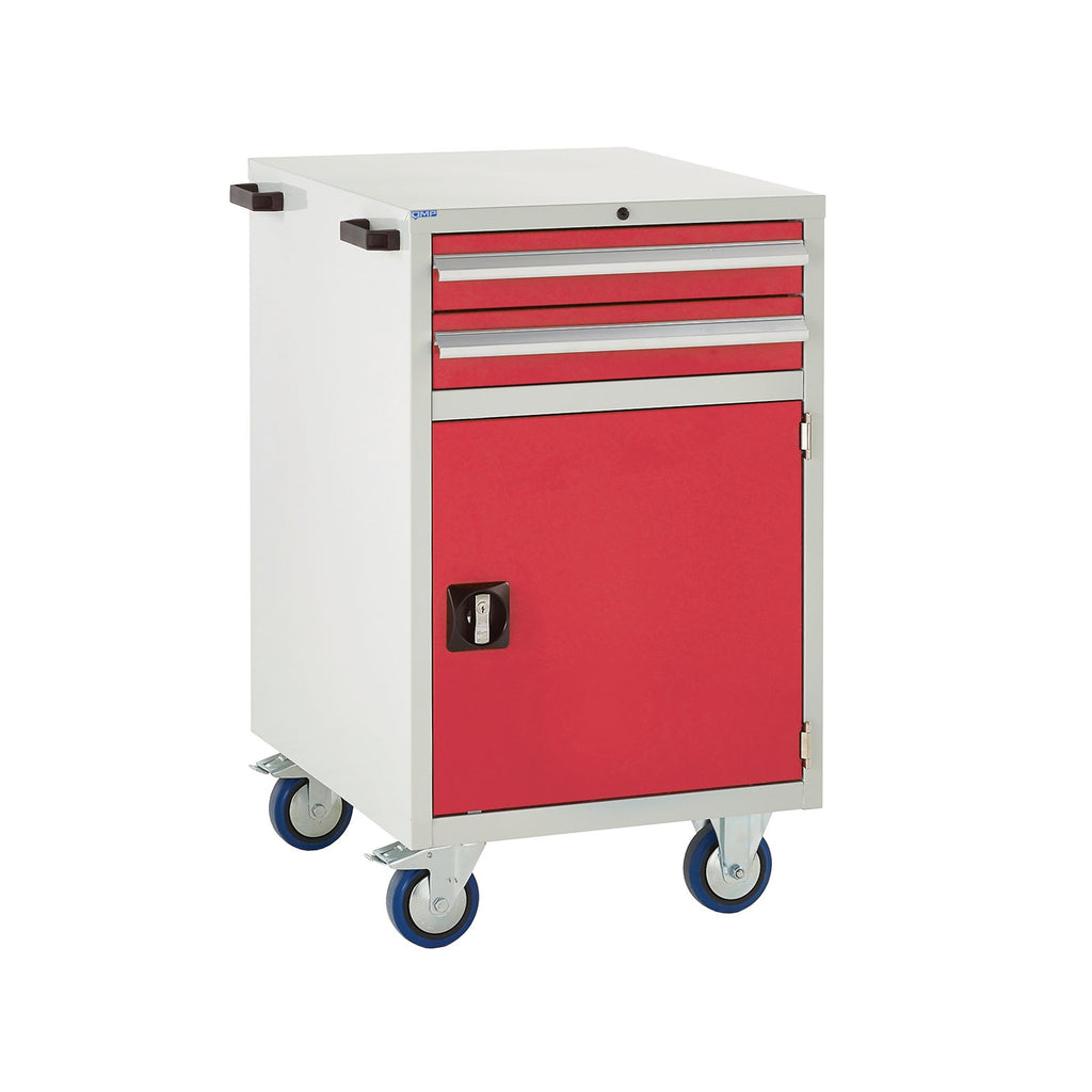 EUC9860652MR Mobile Tool Storage Cupboard with 2 Drawers Red (4483362816035)