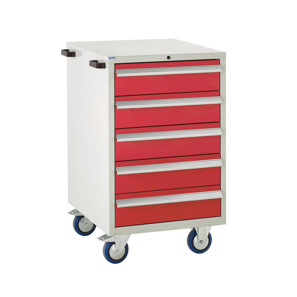 EUC986065CMR Mobile Tool Cabinet with 5 Drawers (Same Sizes) Red (4483363012643)