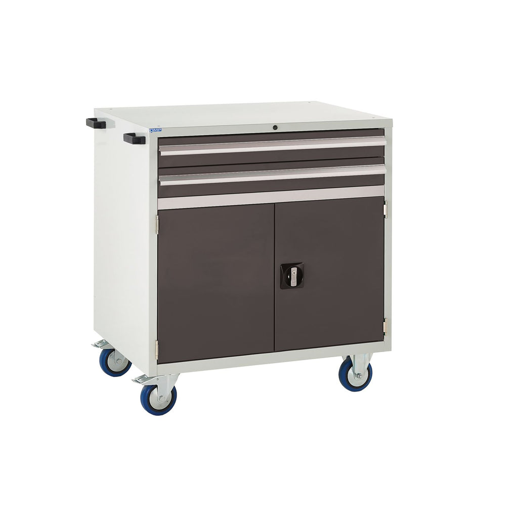 EUC9890652MK Mobile Tool Storage Cupboard with 2 Drawers Black (4483362816035)