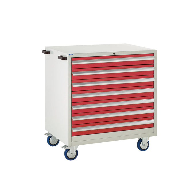 EUC989065VMR Mobile Tool Cabinet with 7 Drawers Red (4483363143715)