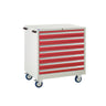 EUC989065VMR Mobile Tool Cabinet with 7 Drawers Red (4483363143715)