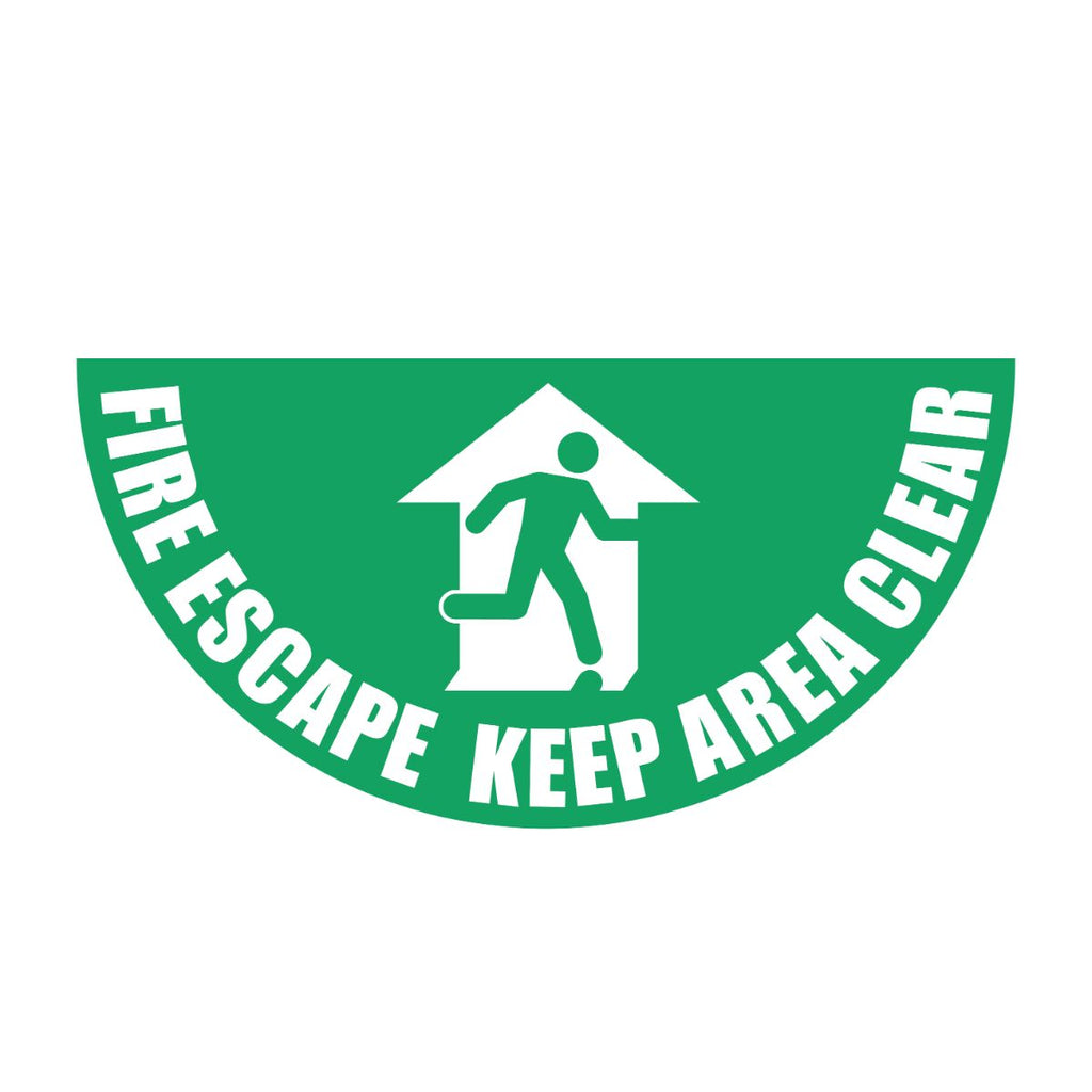 Fire Escape Half-Circle Floor Warning Sign (4575321554979)